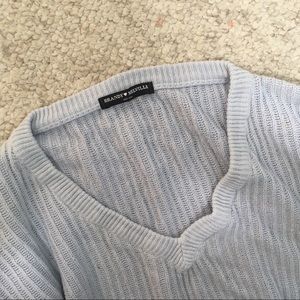 Baby blue Brandy Melville Cropped Sweater